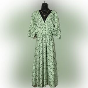 Alexia Admor Green White Floral V-Neck Maxi Dress NWT Size 10
